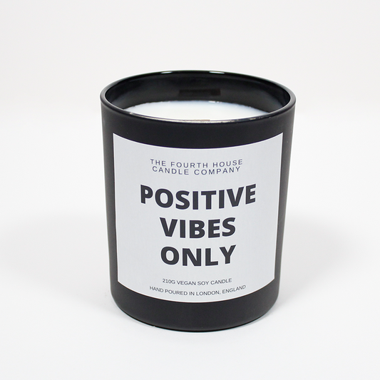 Positive Vibes Only  - Soy Wax Candle with Cracking Wood Wick. 220g