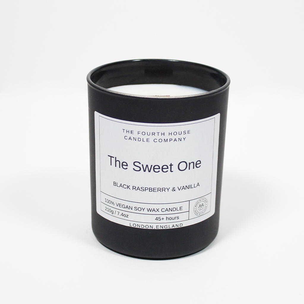 The Sweet One (Black Raspberry and Vanilla) - Soy Wax Candle with Cracking Wood Wick. 220g