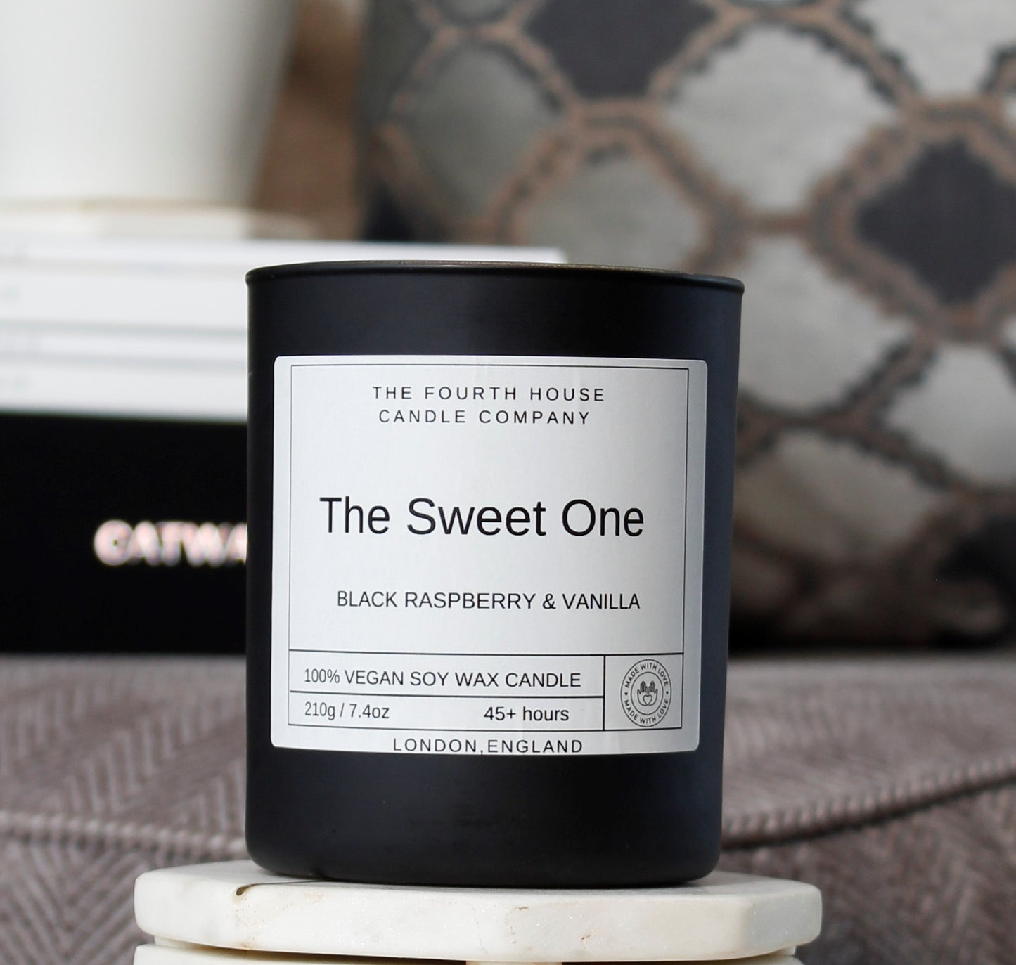 The Sweet One. Black Raspberry Vanilla. Soy Wax Candle with Cracking Wood Wick. 220g - Long Lasting. UK made, clean burning and eco - friendly.